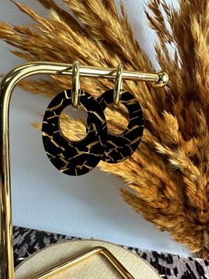 Oval &amp; ring - Black &amp; Gold