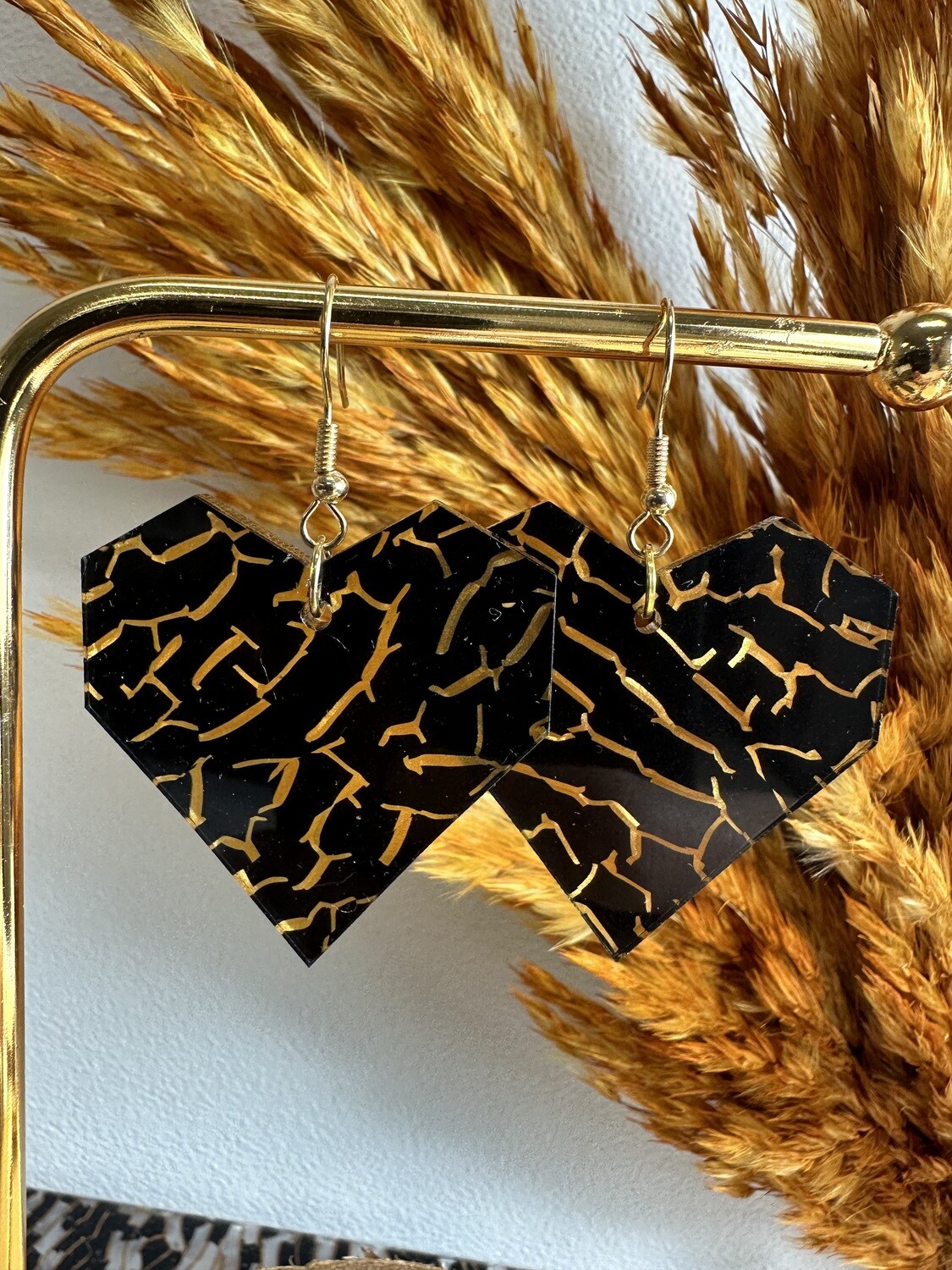 Squared heart - Black &amp; Gold