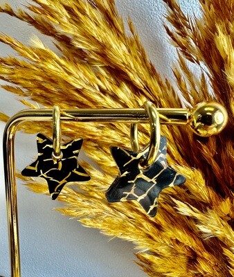 Little star &amp; ring - Black &amp; Gold