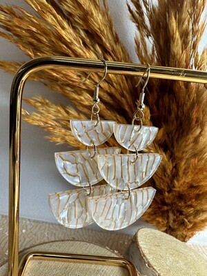 Half rounds - Pearly white &amp; Gold