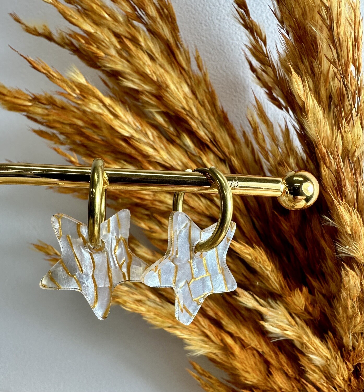 Little star &amp; ring - Pearly white &amp; gold