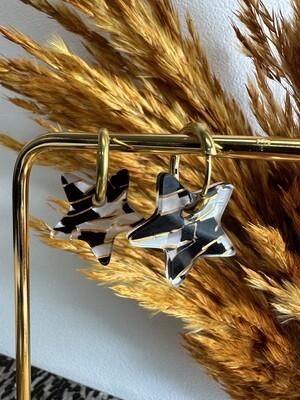 Little star &amp; ring - White, Black &amp; Gold