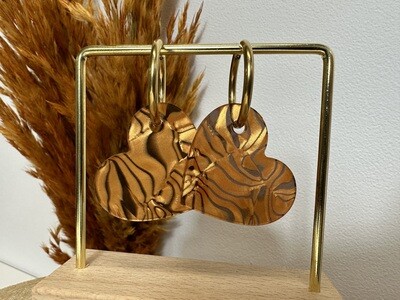 Big heart &amp; ring - Shiny Copper