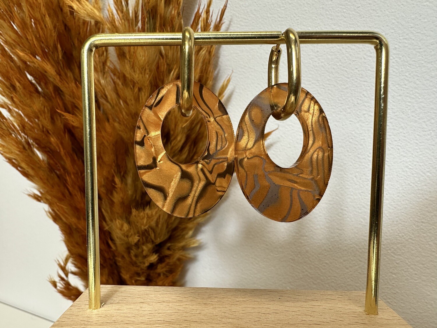 Oval &amp; ring - Shiny Copper