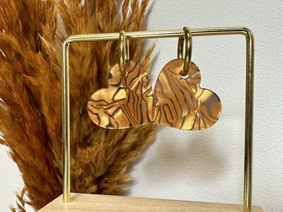 Small heart &amp; ring - Shiny Copper