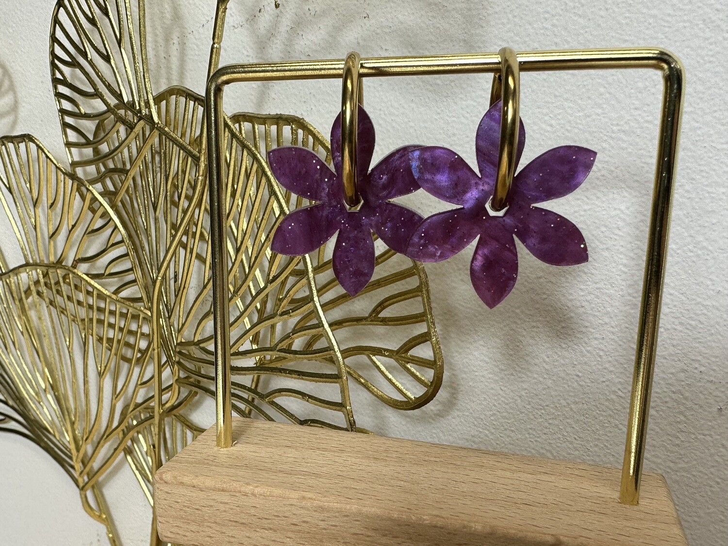 Flower &amp; ring - Pearly Purple