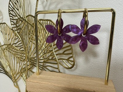 Flower &amp; ring - Pearly Purple