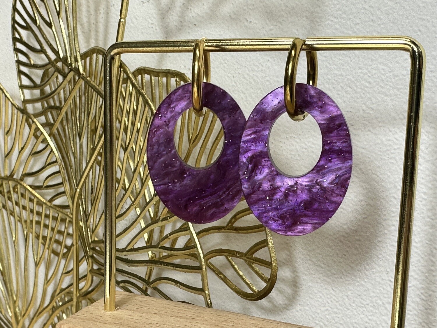 Oval &amp; ring - Pearly Purple