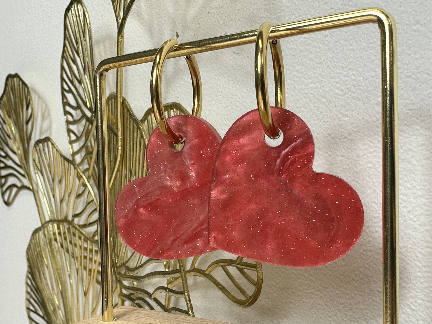 Big heart &amp; ring - Pearly Coral