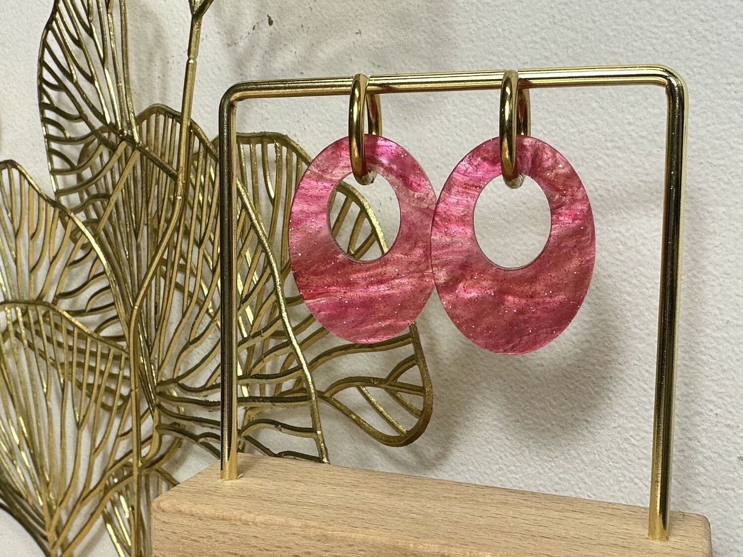 Oval &amp; ring - Pearly Coral