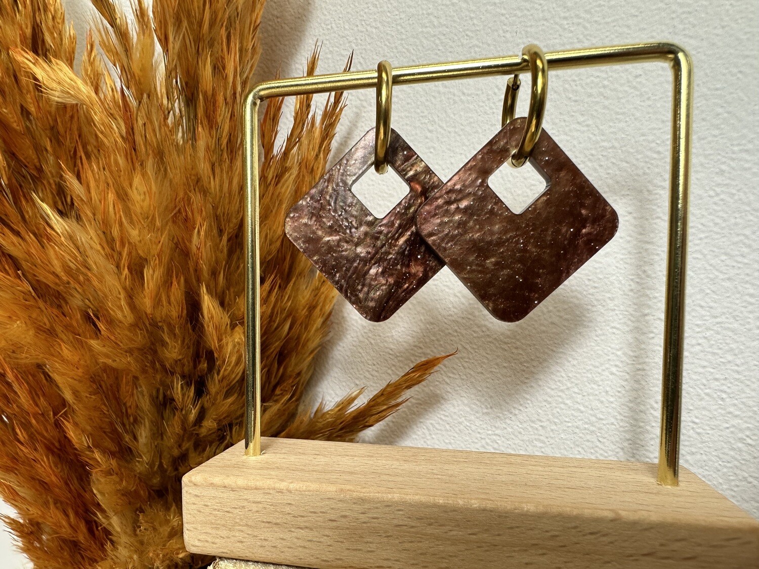 Square &amp; ring - Pearly Brown