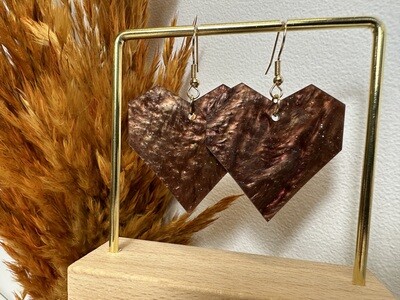 Squared heart - pearly Brown