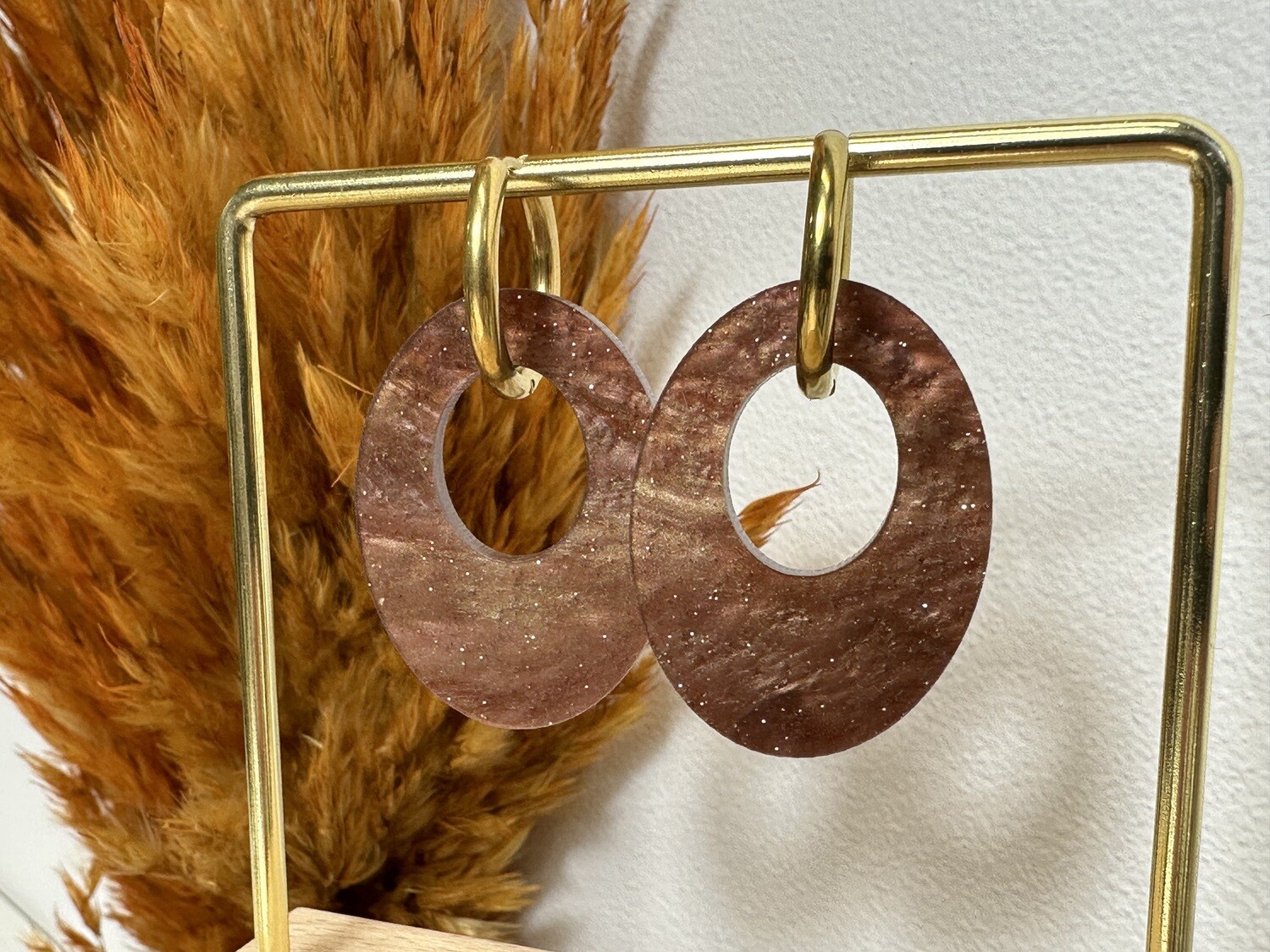 Oval &amp; ring - Pearly Brown