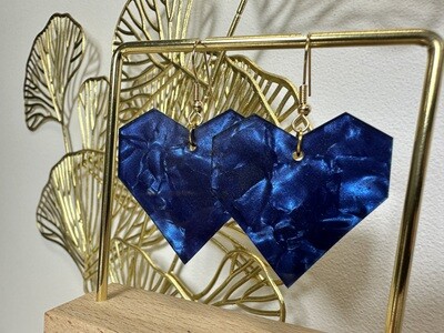 Squared heart - Marmer Blue