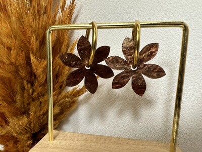 Flower &amp; ring - Pearly Brown