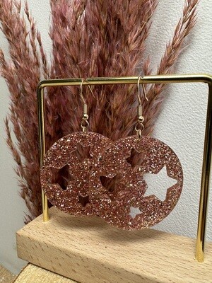 Round stars - Rose Golden Glitter
