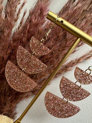 Half rounds - Rose Golden Glitter