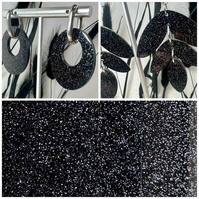 Black Silver Glitter