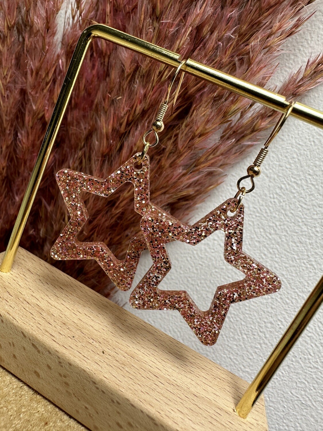 Open star - Rose Golden Glitter