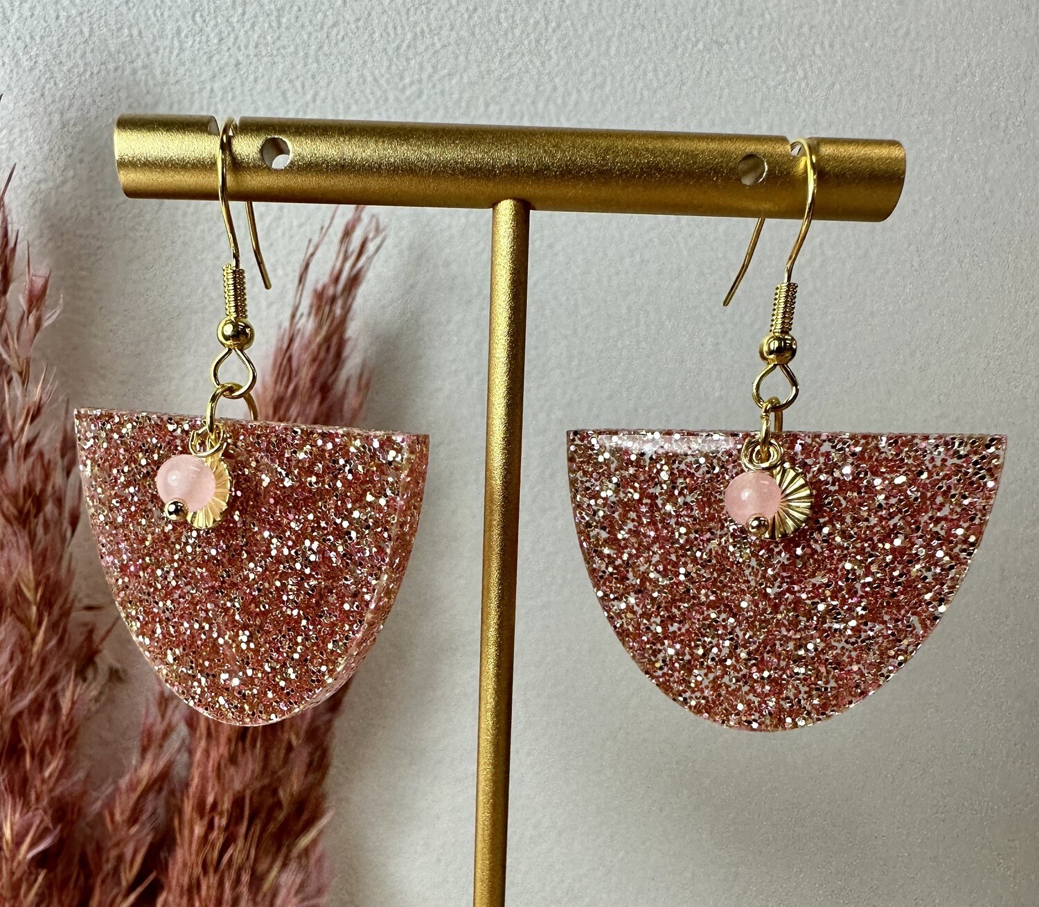 Half moon - Rose Golden Glitter