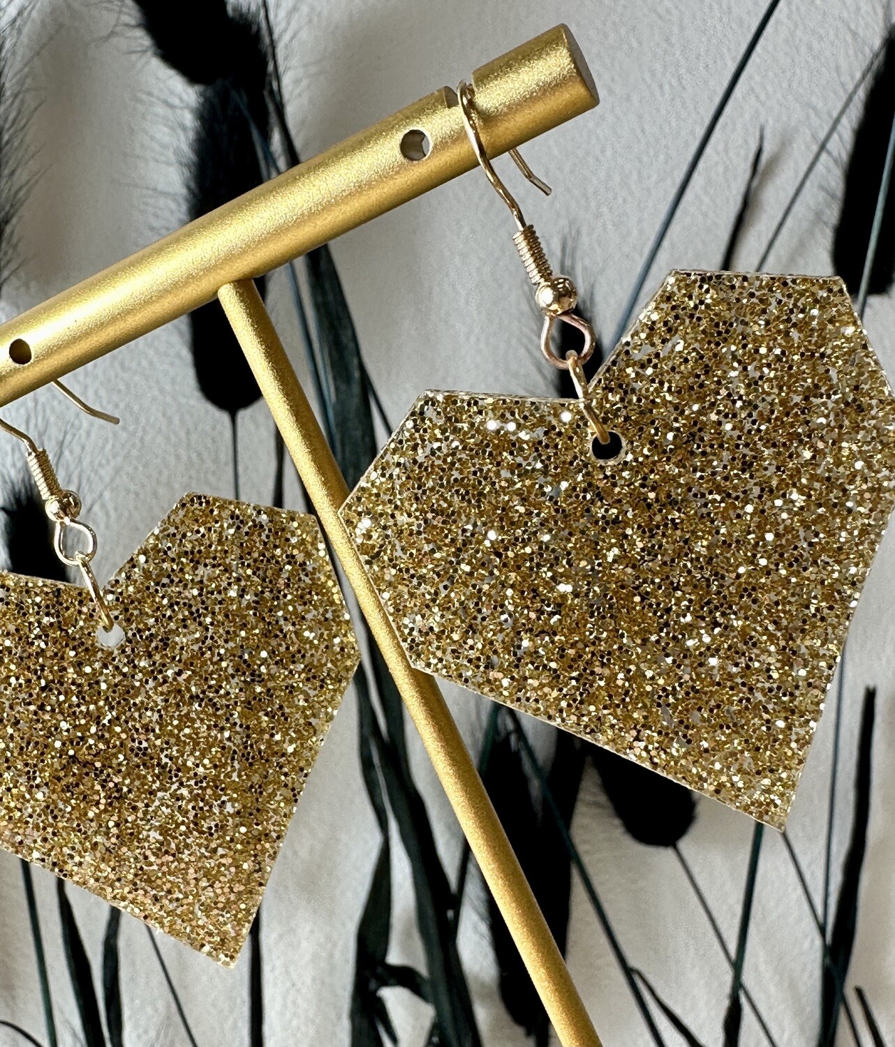 Squared heart - Soft Gold Glitter