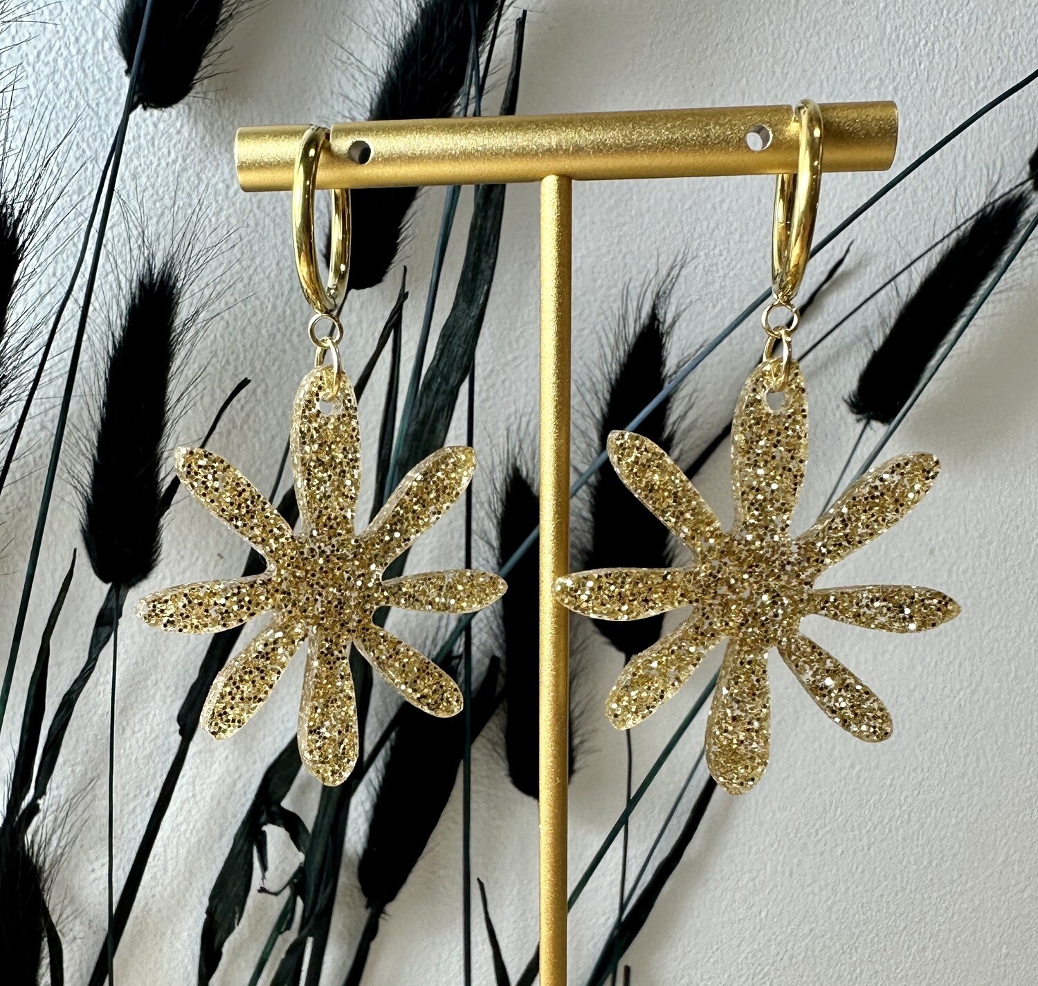 Big Flower - Soft Gold Glitter