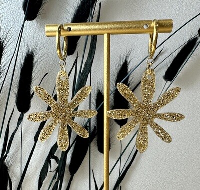 Big Flower - Soft Gold Glitter