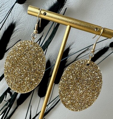 Oval - Soft Gold Glitter