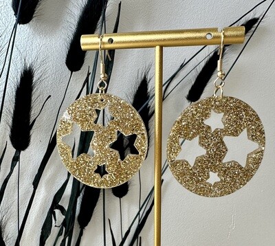 Round &amp; stars - Soft Gold Glitter