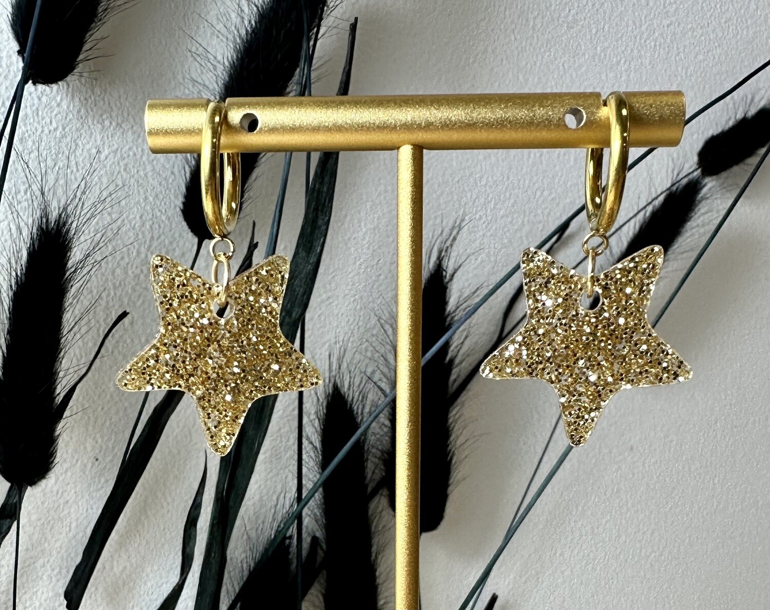 Little star &amp; ring - Soft Gold Glitter