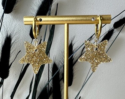 Little star &amp; ring - Soft Gold Glitter