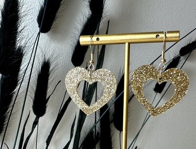 Open heart - Soft Gold Glitter