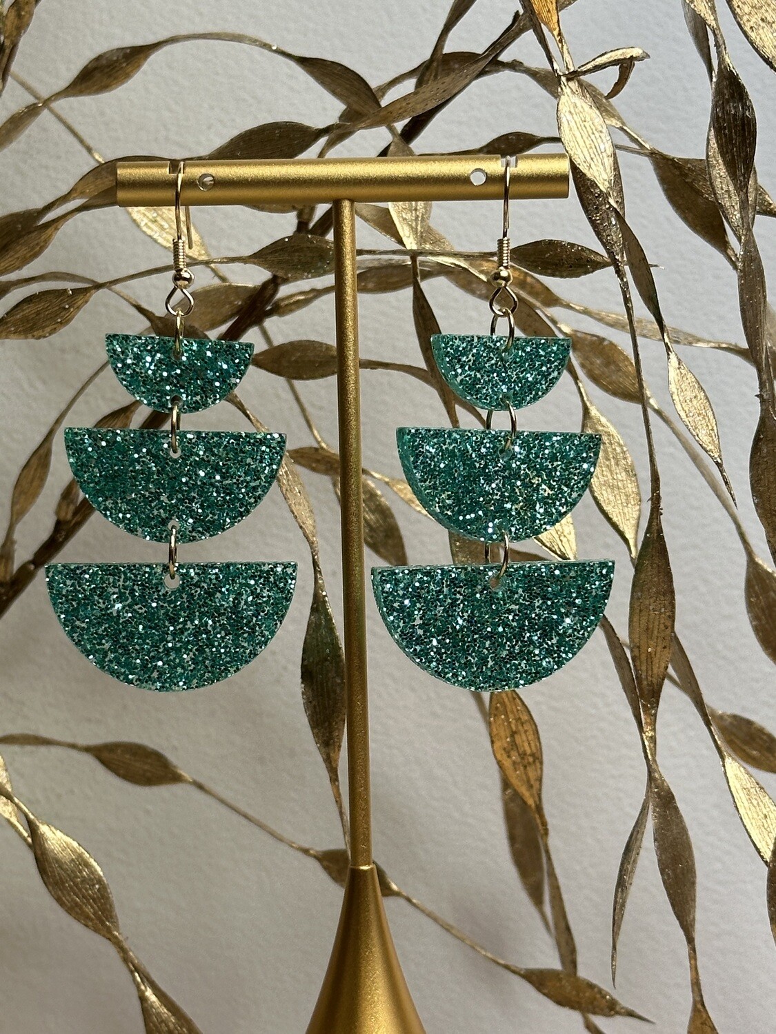 Half rounds - Emerald Glitter