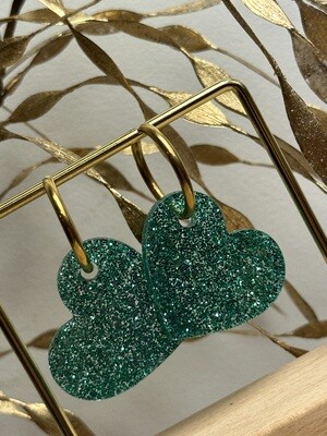 Big heart &amp; ring - Emerald Glitter