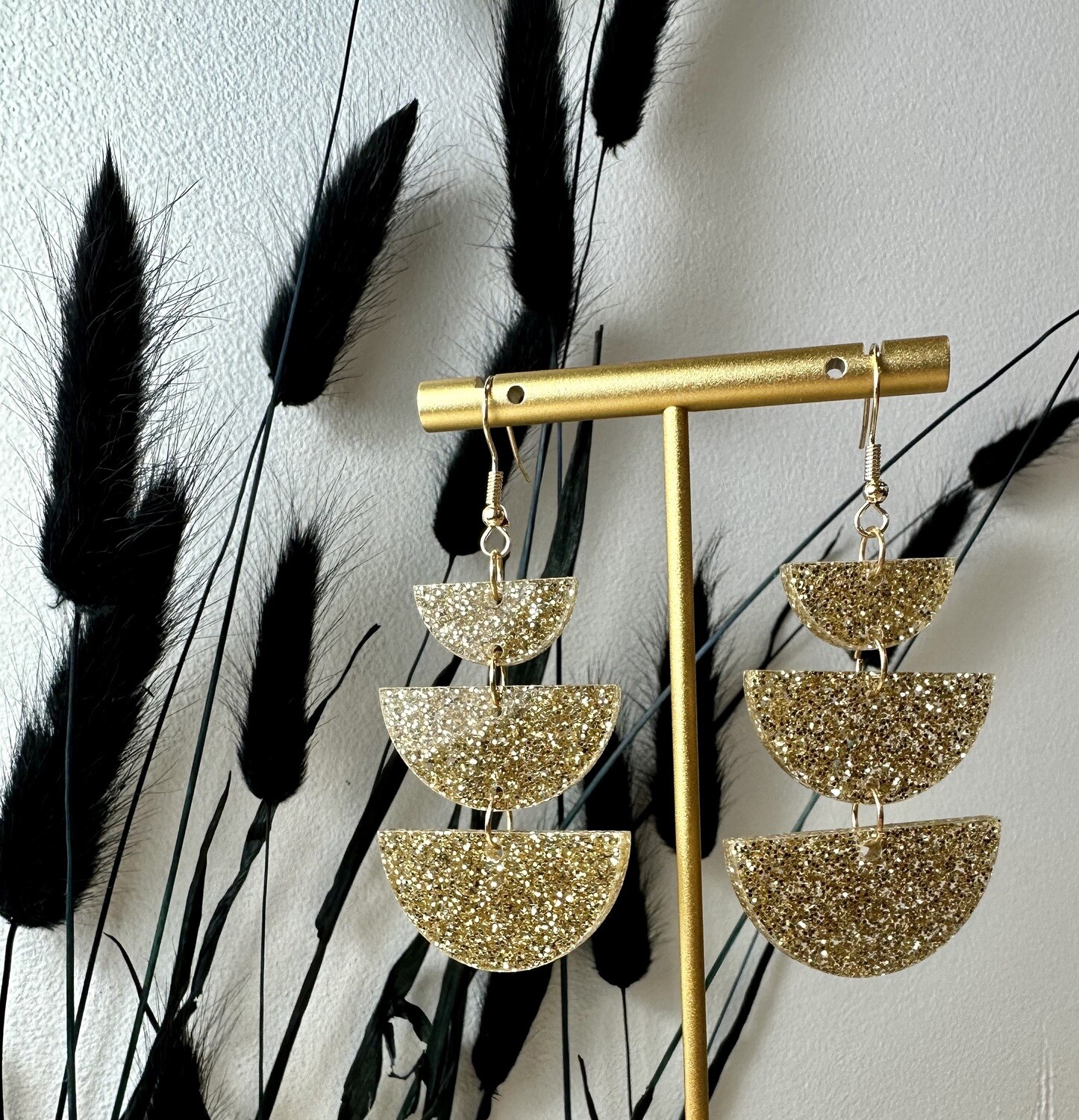 half rounds - Soft Gold Glitter