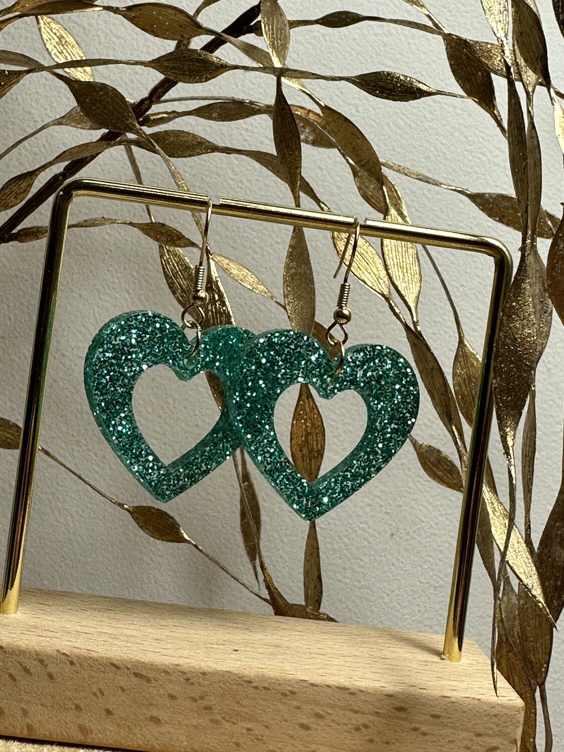 Open heart - Emerald Glitter