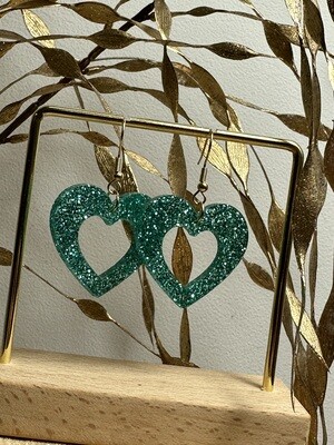 Open heart - Emerald Glitter
