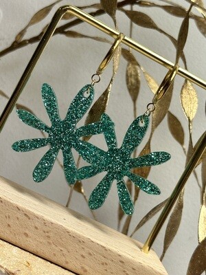 Big Flower - Emerald Glitter