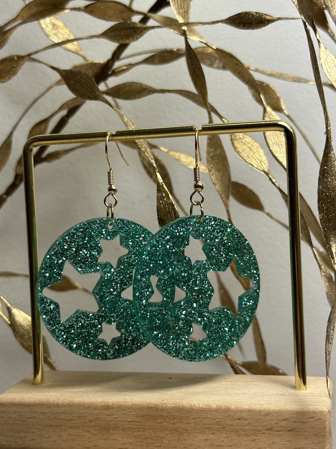 Round &amp; stars - Emerald Glitter