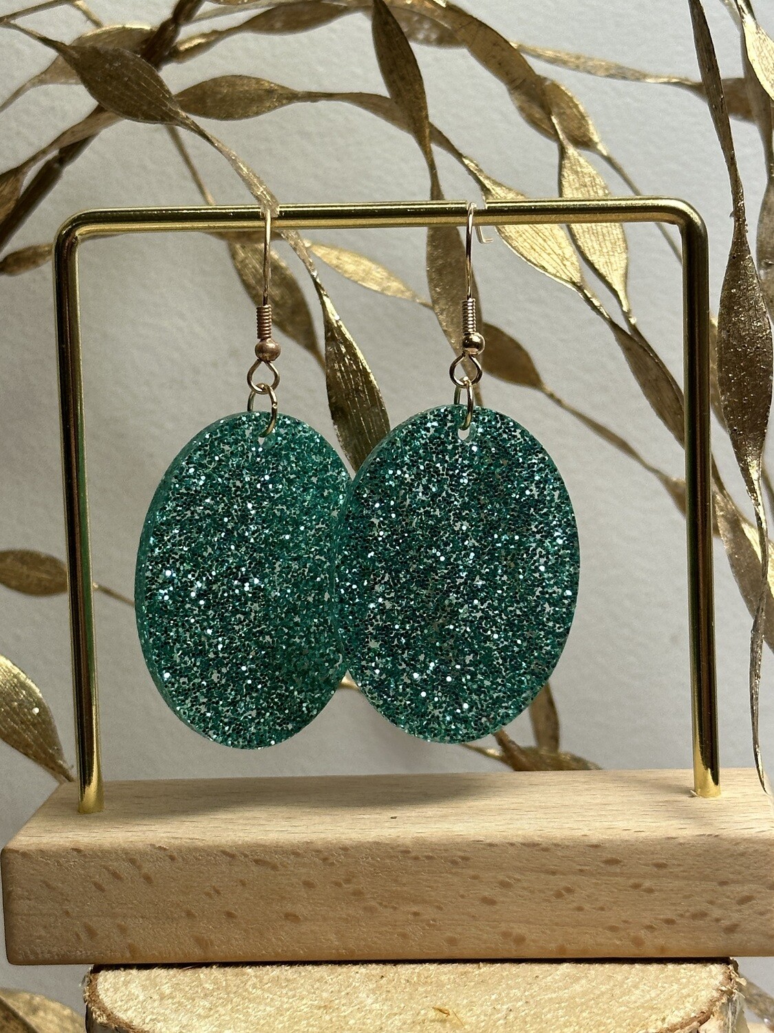 Oval - Emerald Glitter