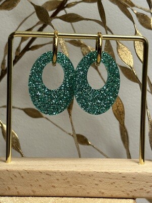 Oval &amp; ring - Emerald Glitter