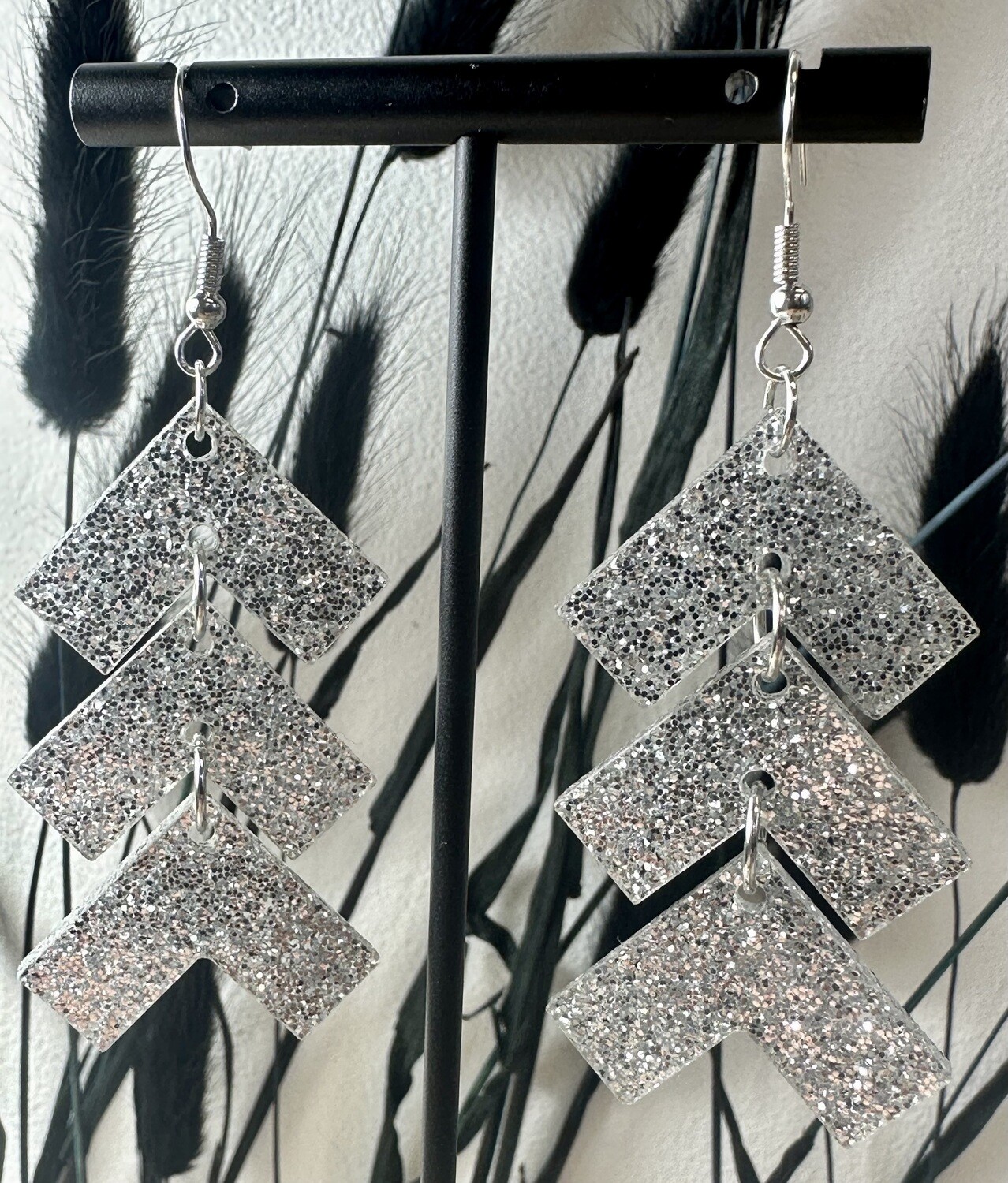 Zig zag - Silver Glitter