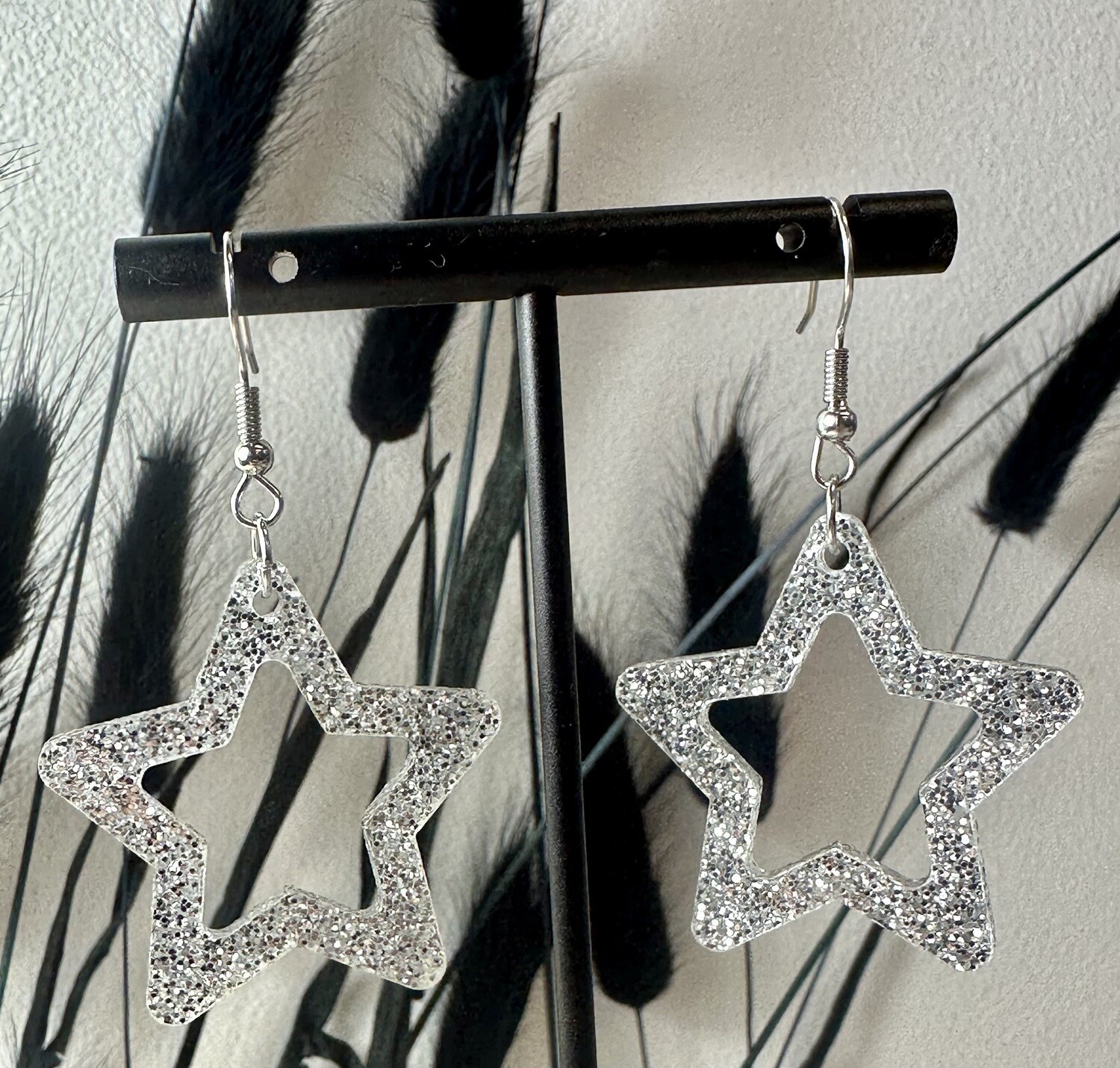 Open star - Silver Glitter