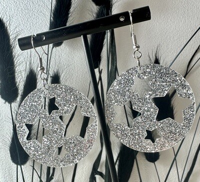 Round &amp; stars - Silver Glitter