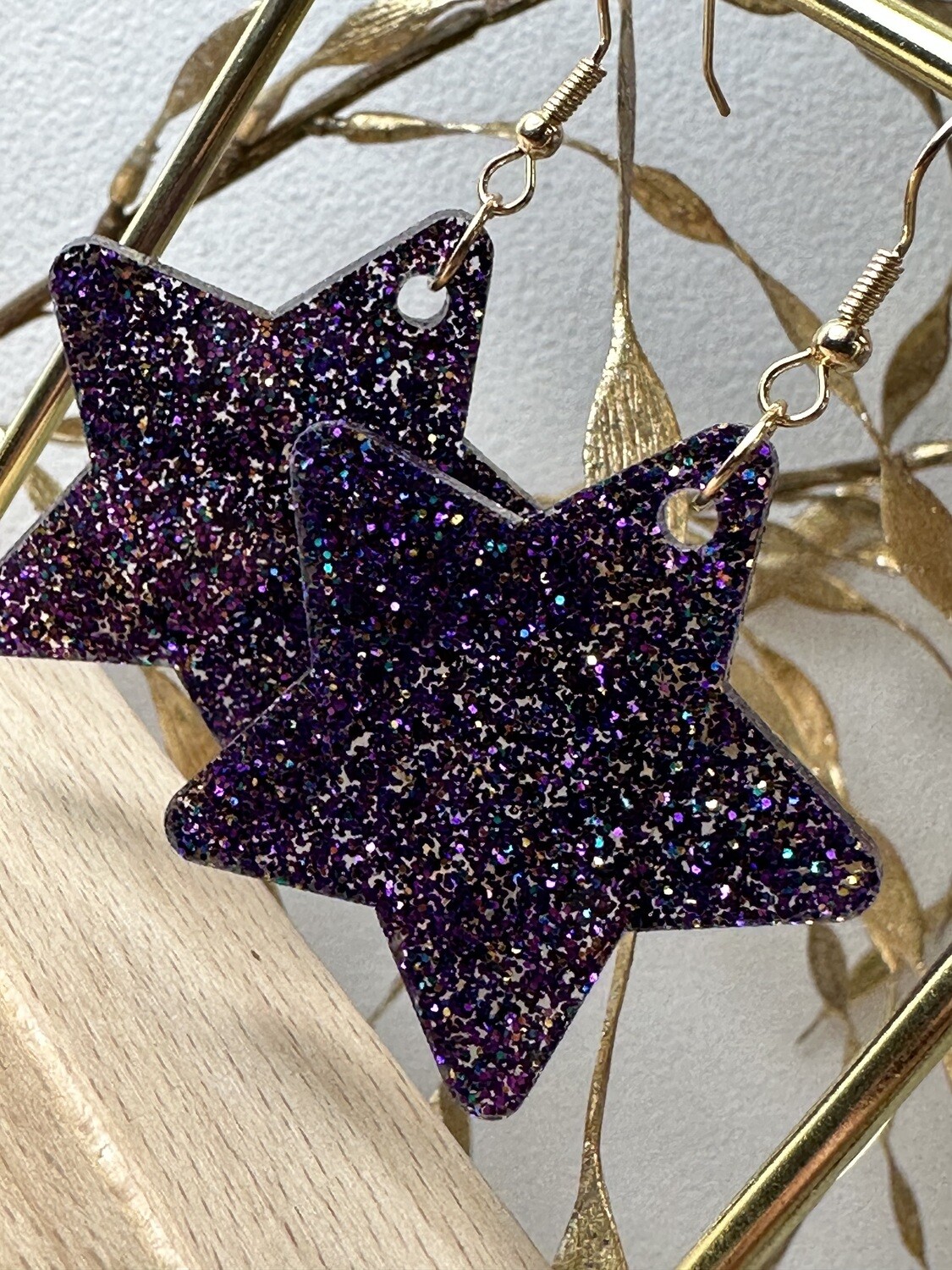 Big star - Multi color Purple Glitter