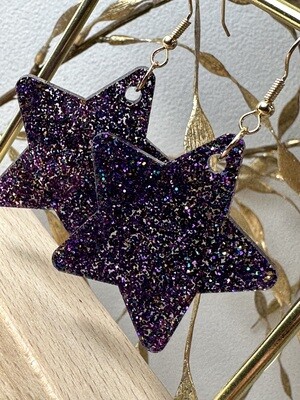 Big star - Multi color Purple Glitter