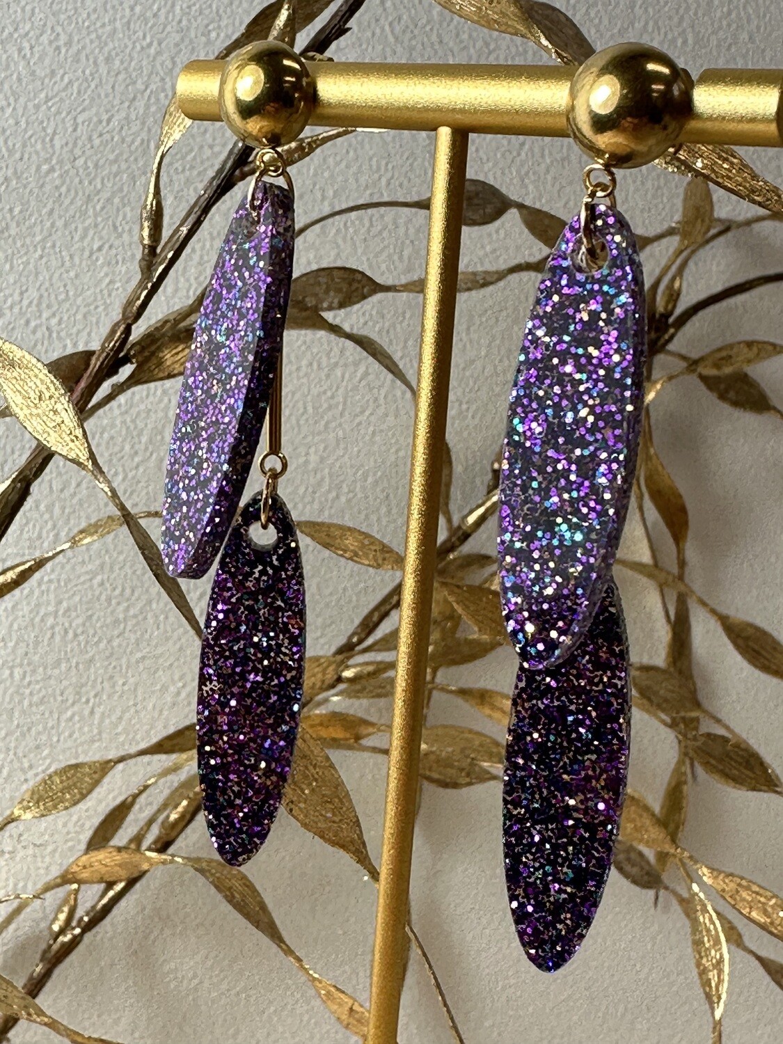 Big drop - Multi color Purple Glitter