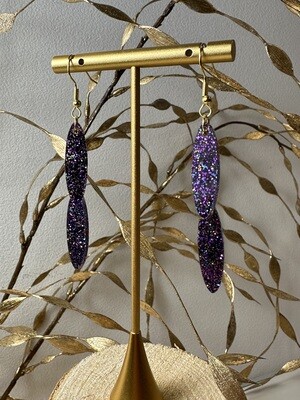 Small drop  - Multi Color Purple Glitter