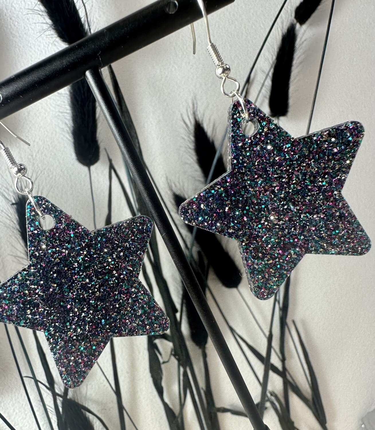 Big star - Multi Color Grey Glitter
