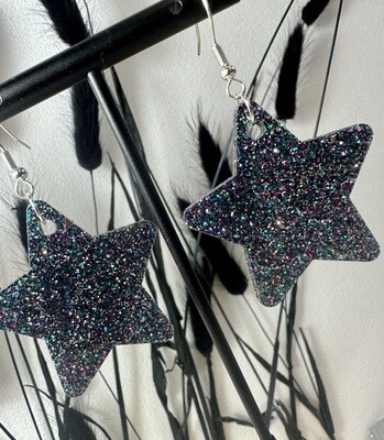 Big star - Multi Color Grey Glitter